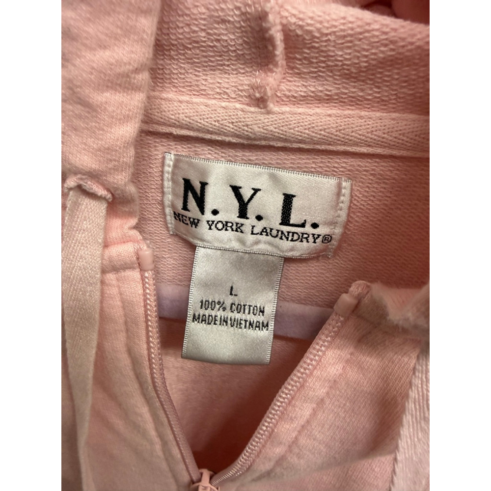Women's N.Y.L. New York Laundry Pink Full-Zip Hoodie L - Picture 3 of 4